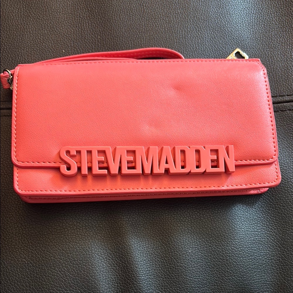 Steve Madden Vibrant Coral Wristlet